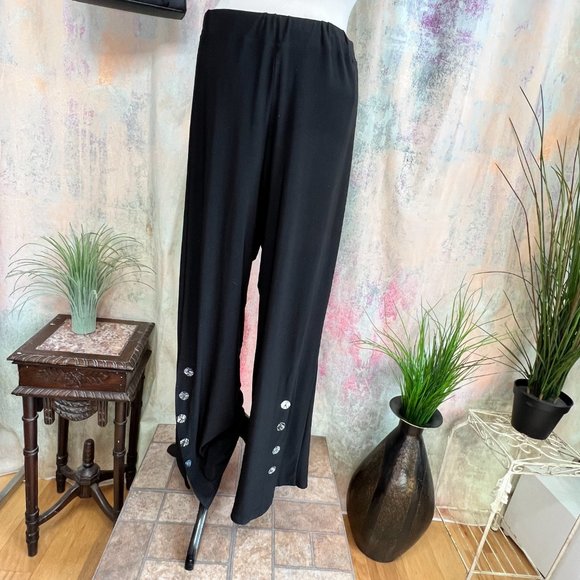 📌The Pyramid Collection High Waisted Palazzo Pants with Wide Elastic Waistline - Picture 3 of 13